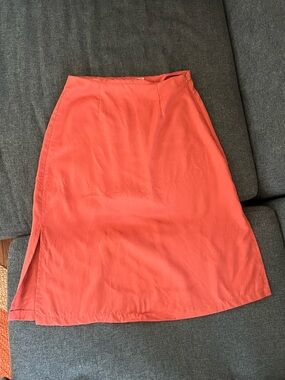 Coral Midi A-Line Aniela Parys Skirt with Side Slit